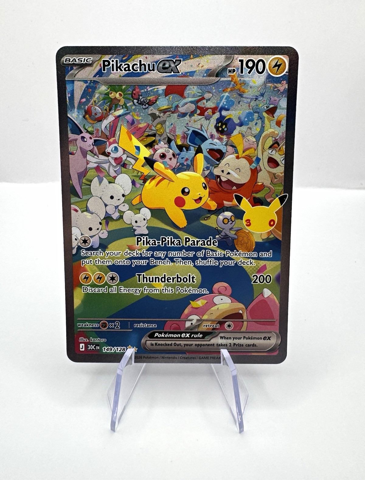 Pokémon TCG Pikachu ex 149/128 - SIR - 30th Celebration Pokémon TCG Pikachu ex 149/128 - SIR - 30th Celebration