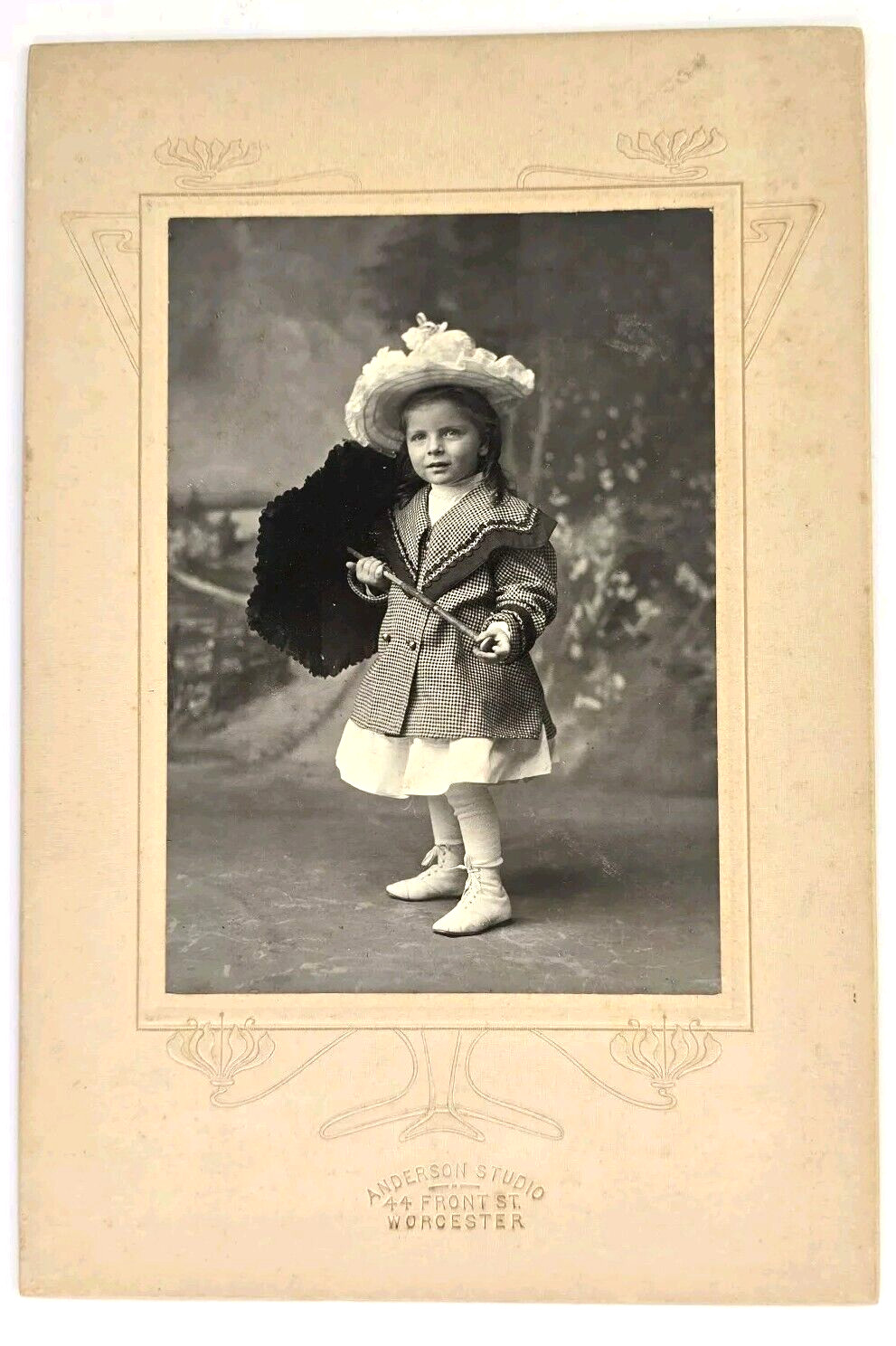 Antique Cabinet Card Photo Pretty Young Girl ID\'d Elizabeth Howe Worcester MA Antique Cabinet Card Photo Pretty Young Girl ID\'d Elizabeth Howe Worcester MA