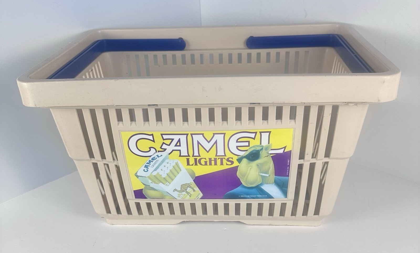 Vtg Joe Camel Cigarettes Plastic Shopping Basket RJ Reynolds Advertising 1993 Vtg Joe Camel Cigarettes Plastic Shopping Basket RJ Reynolds Advertising 1993