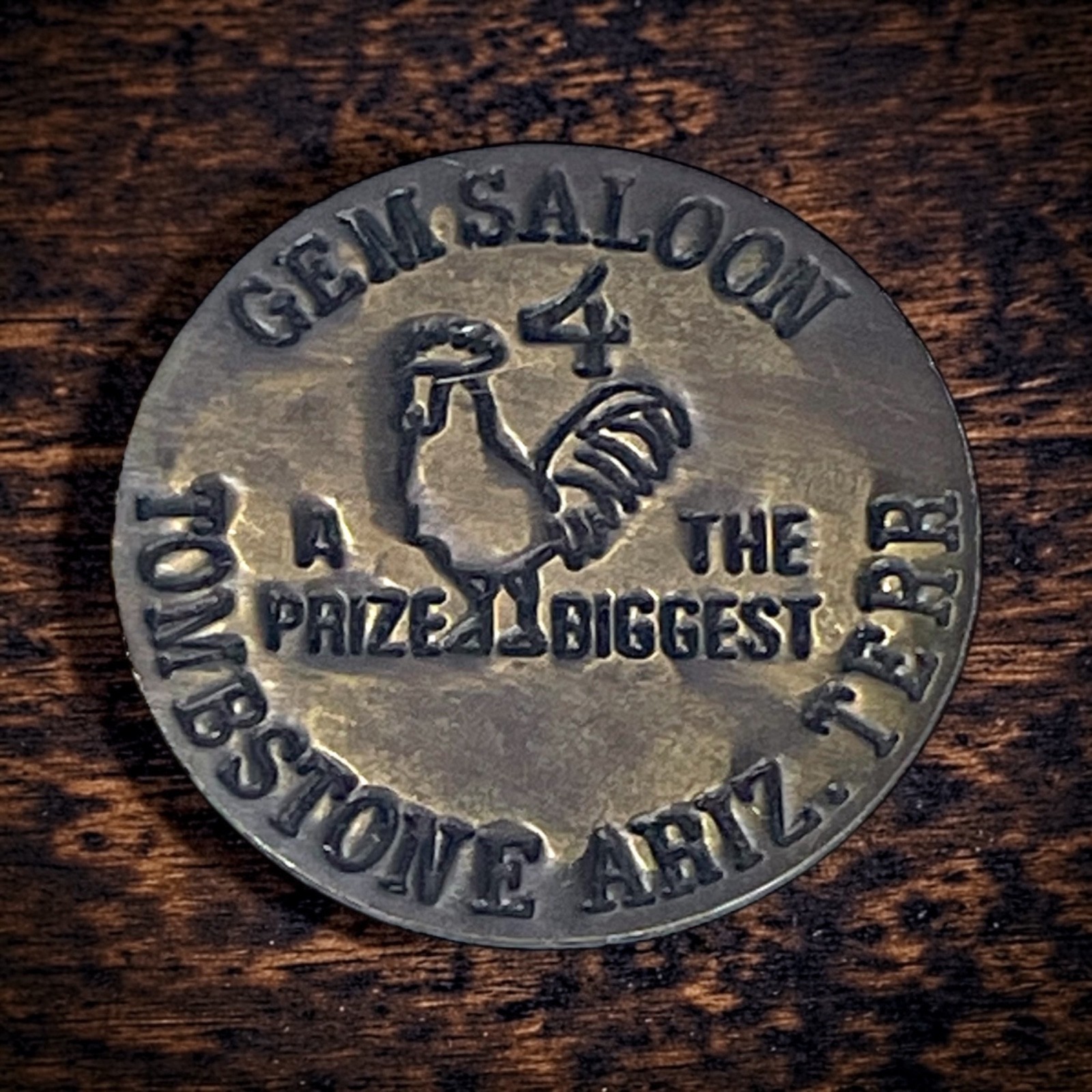 Western Gem Saloon Brothel Token Coin Tombstone, Arizona Territory Solid brass Western Gem Saloon Brothel Token Coin Tombstone, Arizona Territory Solid brass