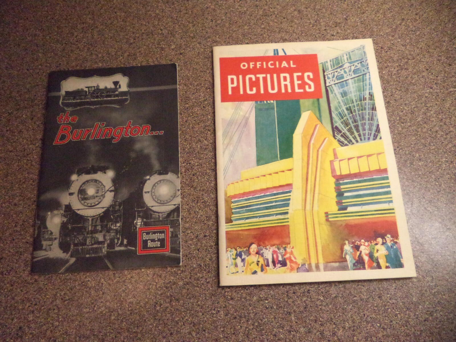 1933 Chicago Century of Progress Official Pictures Book~Burlington Railroad 2LOT 1933 Chicago Century of Progress Official Pictures Book~Burlington Railroad 2LOT