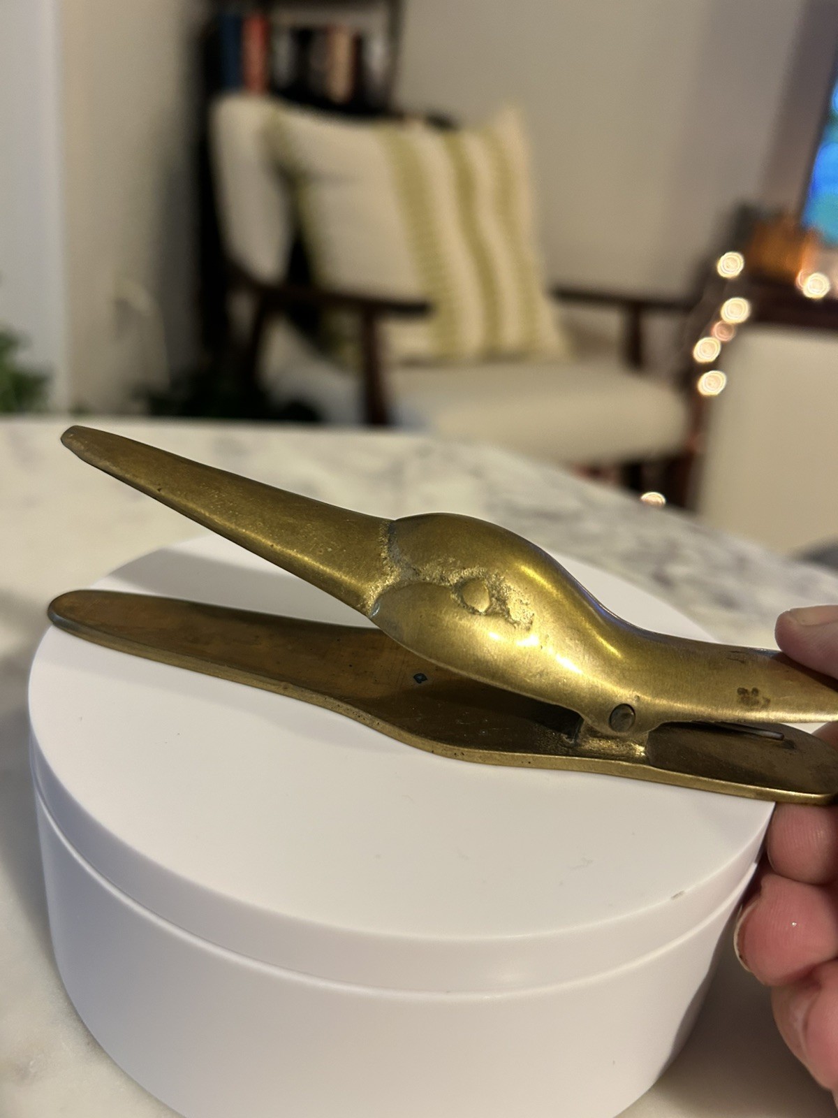 Vintage Solid Brass Duck Desk Clip - See Description