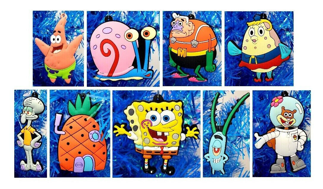 Spongebob Squarepants 10 Piece Deluxe Ornament Set BRAND NEW Featuring Plankton