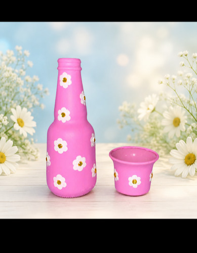 Meranda's Hand Painted Miniature Vase with Matching Votive Meranda's Hand Painted Miniature Vase with Matching Votive