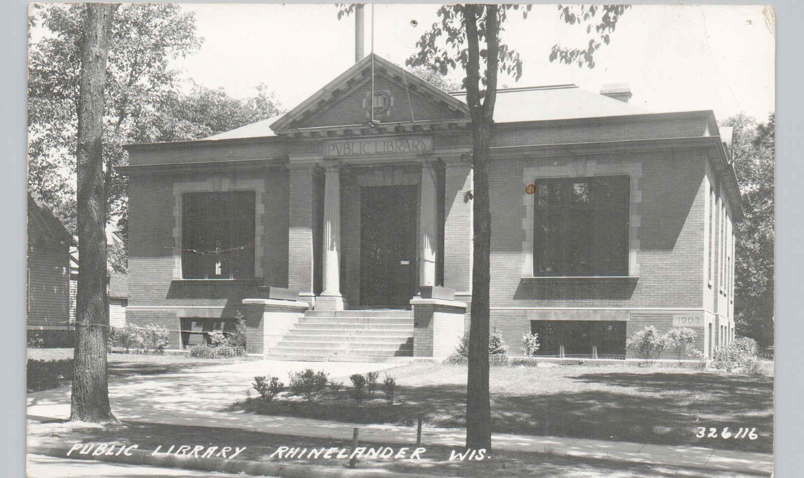 PUBLIC LIBRARY rhinelander wi c1950 postcard wisconsin real photo rppc PUBLIC LIBRARY rhinelander wi c1950 postcard wisconsin real photo rppc