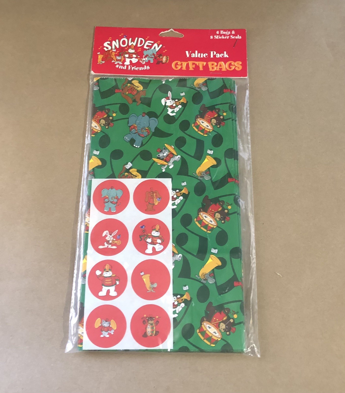 VTG 1990’s Snowden & Friends Christmas Gift Bags & Stickers V1.25D26 VTG 1990’s Snowden & Friends Christmas Gift Bags & Stickers V1.25D26