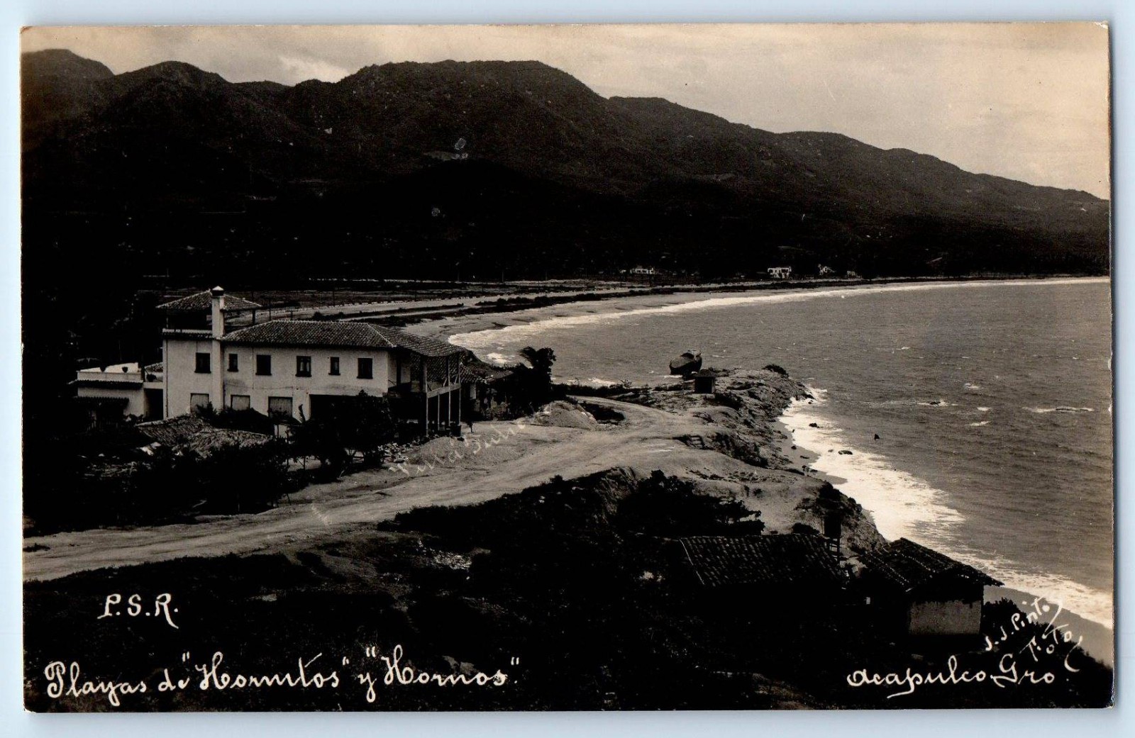 Acapulco Mexico Postcard Playas de Hornos JJ Pintos c1930\'s RPPC Photo Acapulco Mexico Postcard Playas de Hornos JJ Pintos c1930\'s RPPC Photo