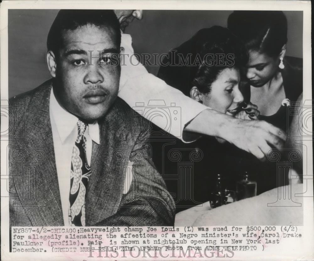 1948 Press Photo Heavyweight boxing champion Joe Louis sued for $500,000 1948 Press Photo Heavyweight boxing champion Joe Louis sued for $500,000