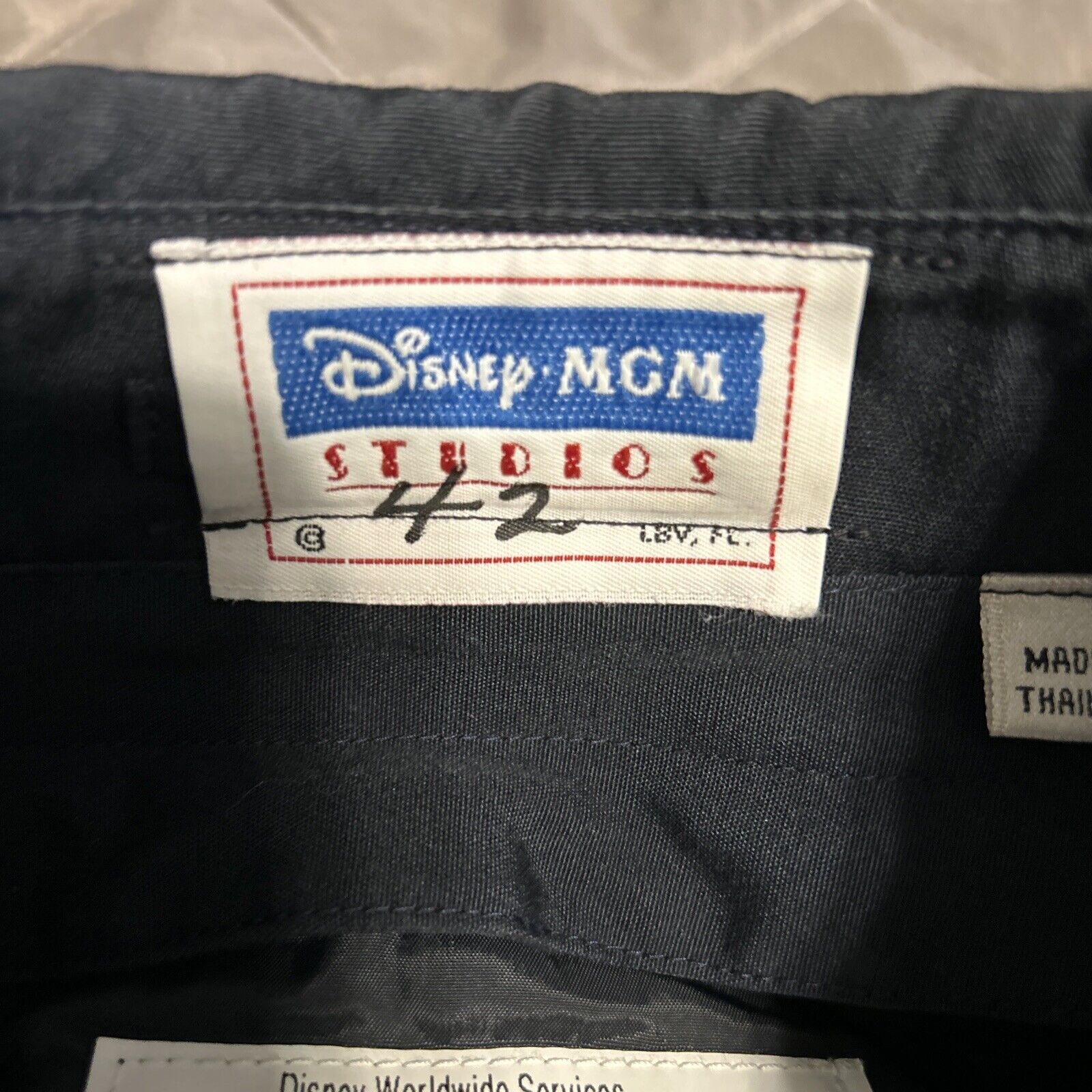 Vintage Rare MGM Studios Hollywood Disney Cast Member Uniform Trench Coat Sz 42