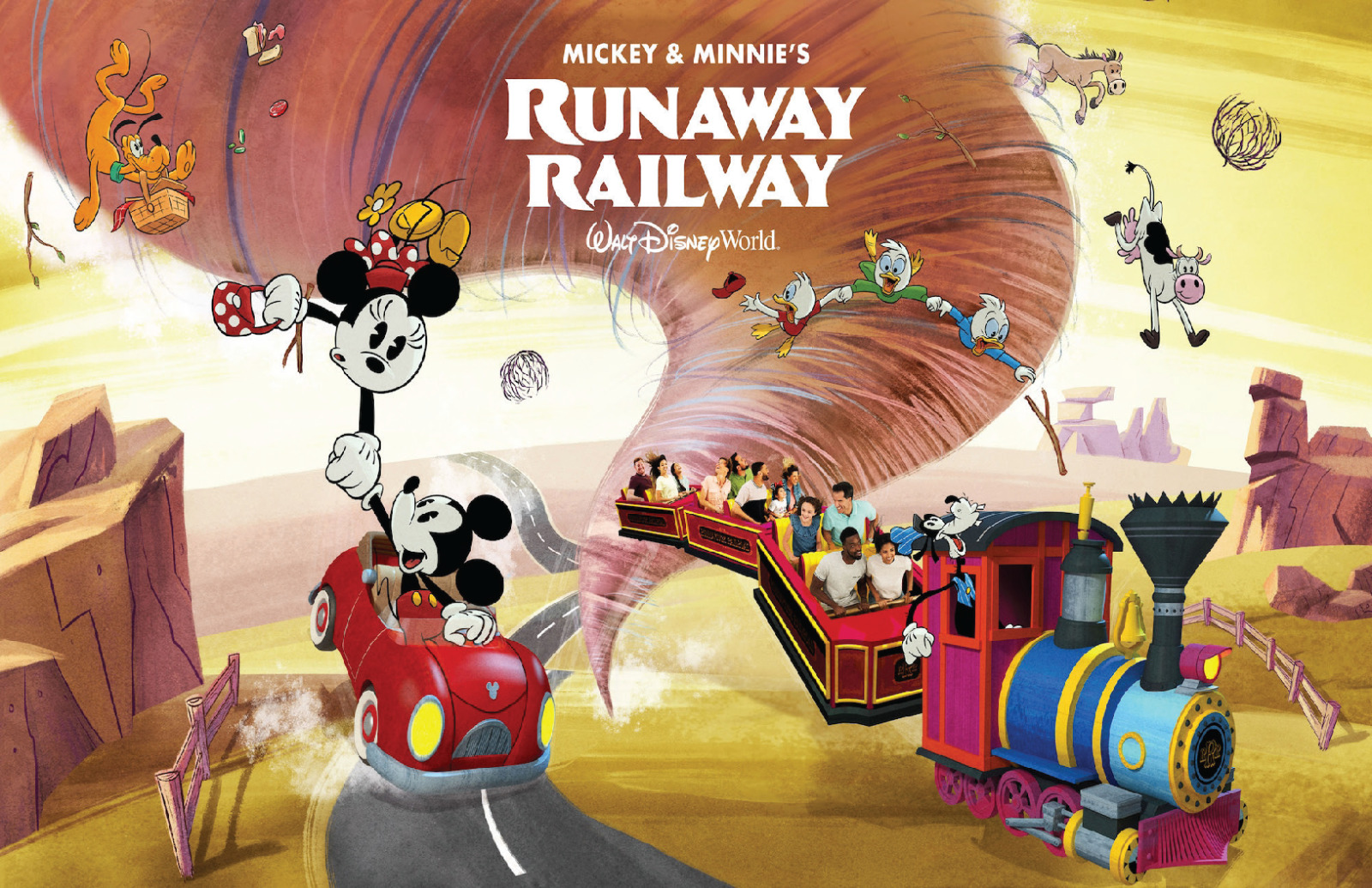 Walt Disney World Mickey & Minnie\'s Runaway Railway Tornado Pluto Disney Poster