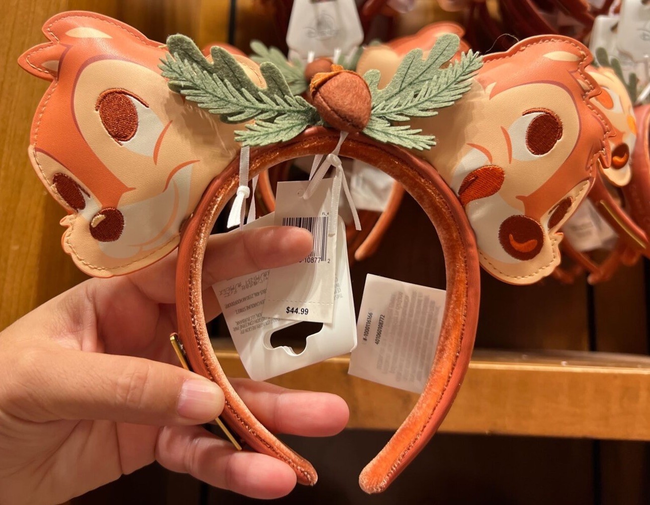 Disney Grand Californian Chip n Dale Chestnut Loungefly Minnie Ear Headband New Disney Grand Californian Chip n Dale Chestnut Loungefly Minnie Ear Headband New