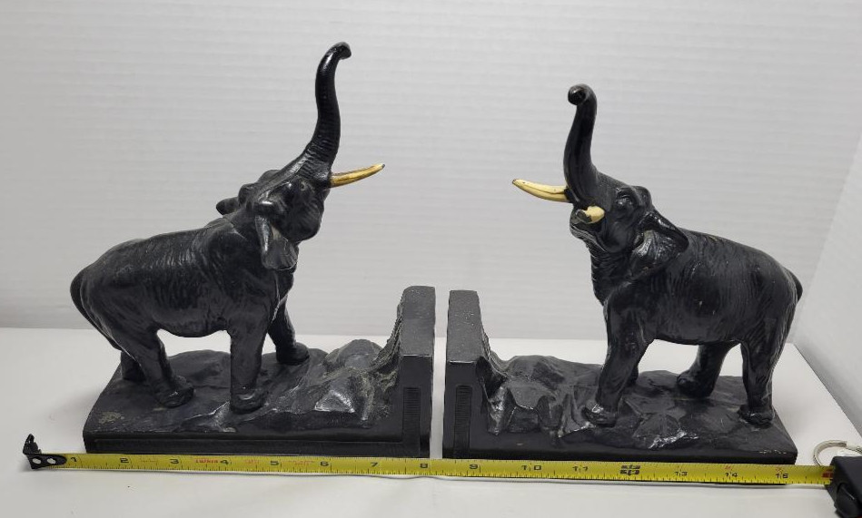  Elephant Bookends Vintage