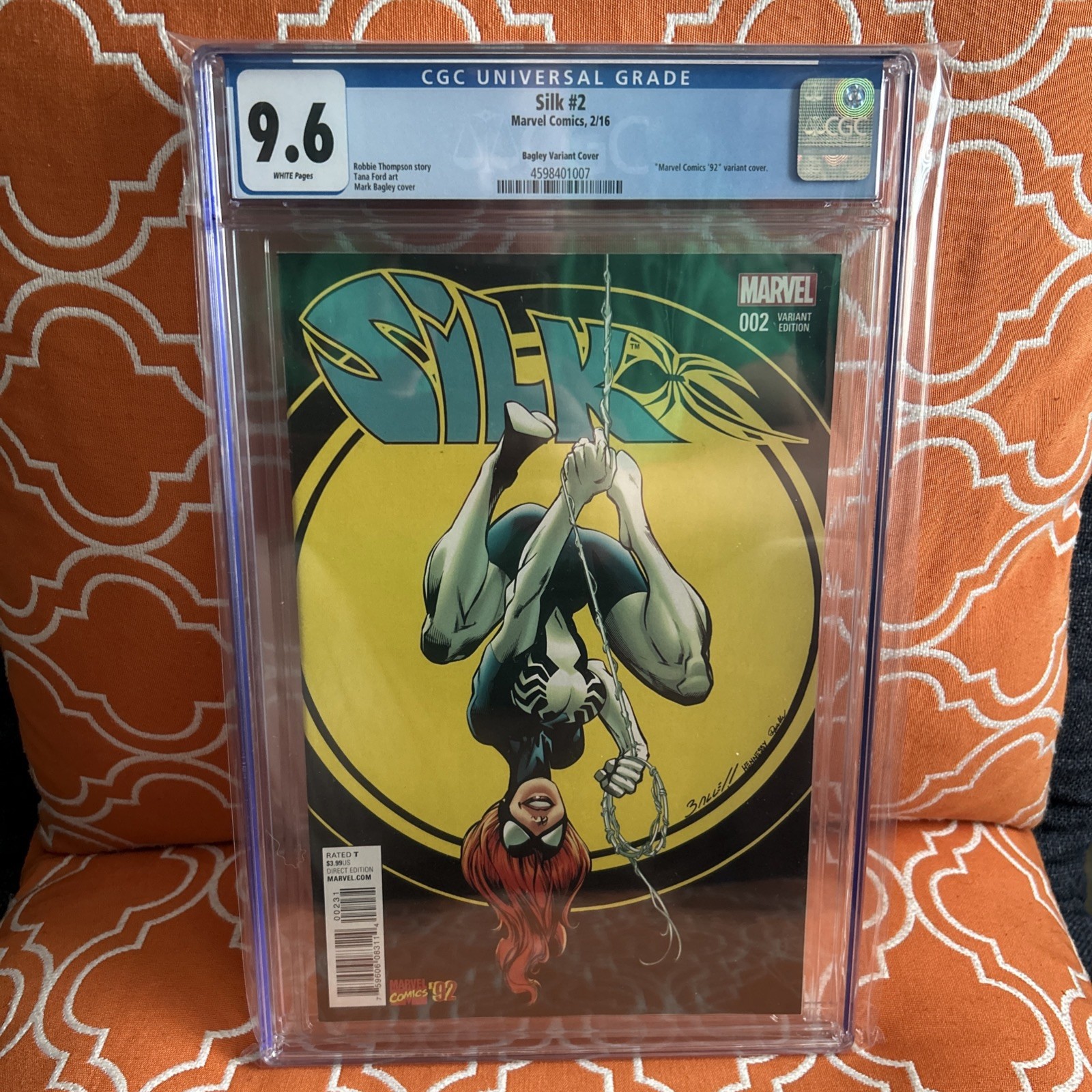 SILK #2 MARK BAGLEY 1:20 Variant Marvel Comics ‘92 CGC 9.6 2016 White Pages HTF SILK #2 MARK BAGLEY 1:20 Variant Marvel Comics ‘92 CGC 9.6 2016 White Pages HTF