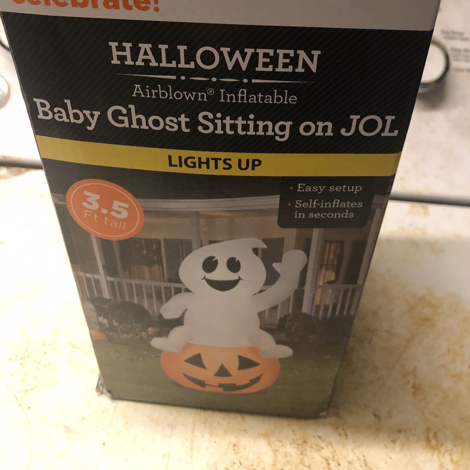 3 1/2 ft Airblown Inflatable Halloween Ghosts on Pumpkin 3 1/2 ft Airblown Inflatable Halloween Ghosts on Pumpkin