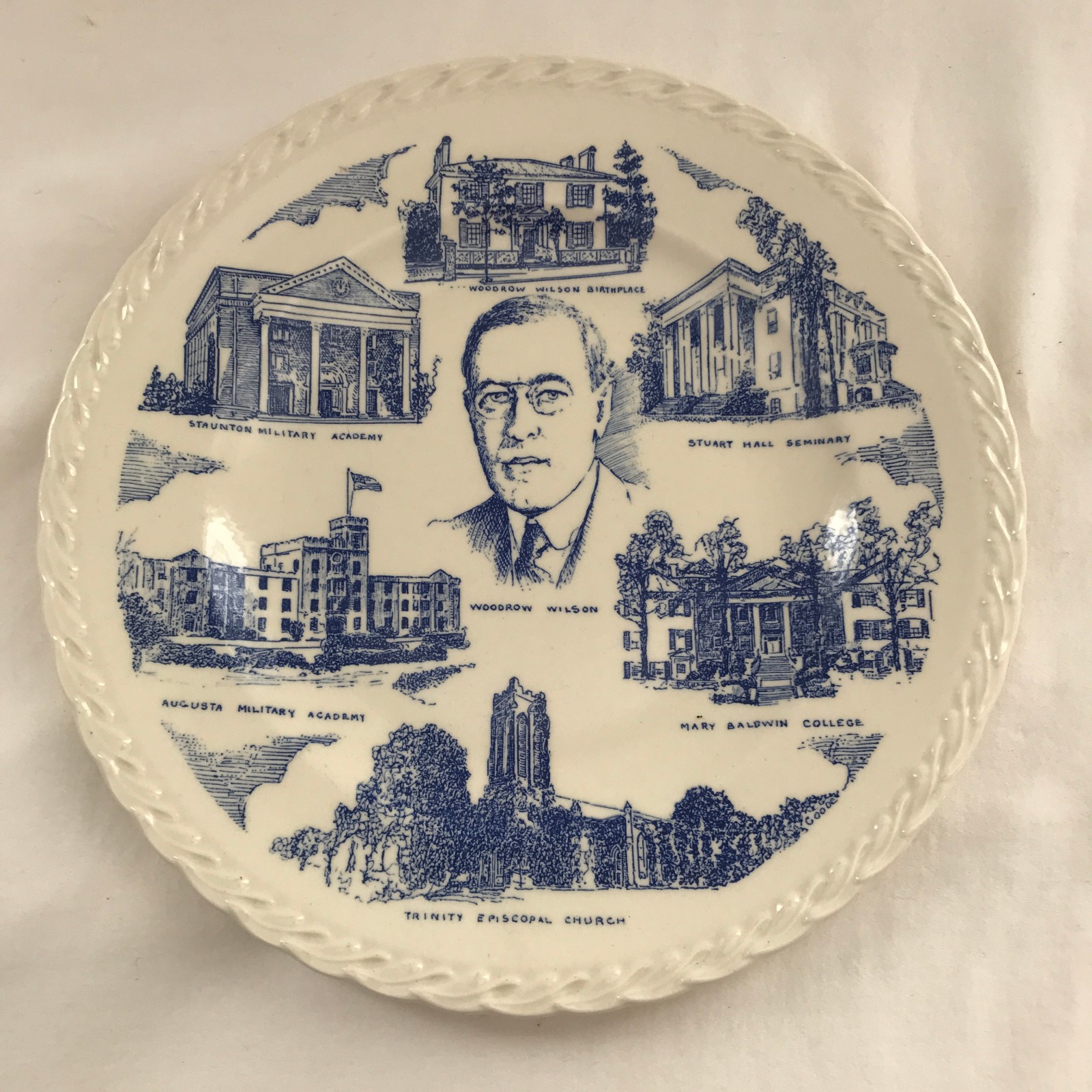 Staunton, Virginia Rare Vintage Souvenir Plate - Vernon Kilns - Exc. Cond. Staunton, Virginia Rare Vintage Souvenir Plate - Vernon Kilns - Exc. Cond.