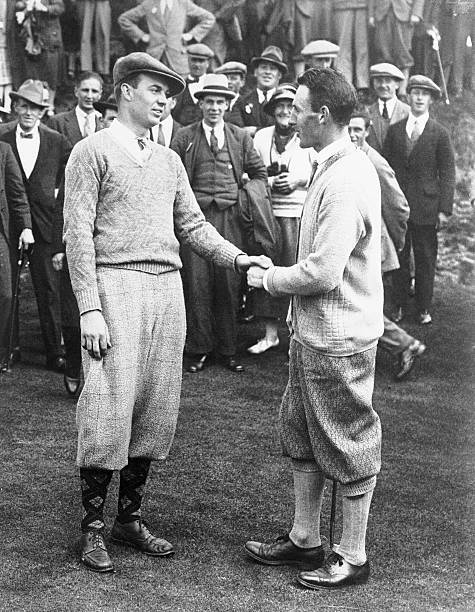 Muirfield Scotland Jess Sweetser being congratulated by AF Simp- 1926 Old Photo Muirfield Scotland Jess Sweetser being congratulated by AF Simp- 1926 Old Photo