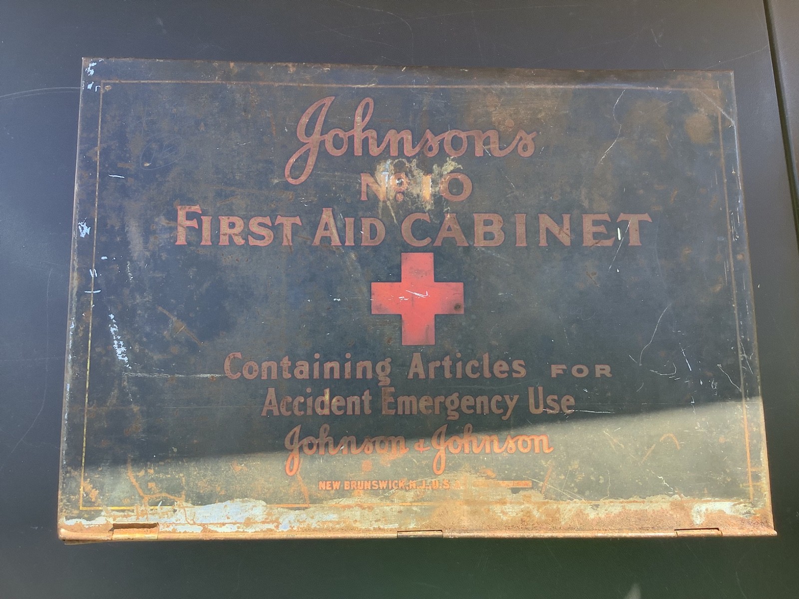 Vintage Johnson Industrial First Aid cabinet - Circa 1930 Vintage Johnson Industrial First Aid cabinet - Circa 1930