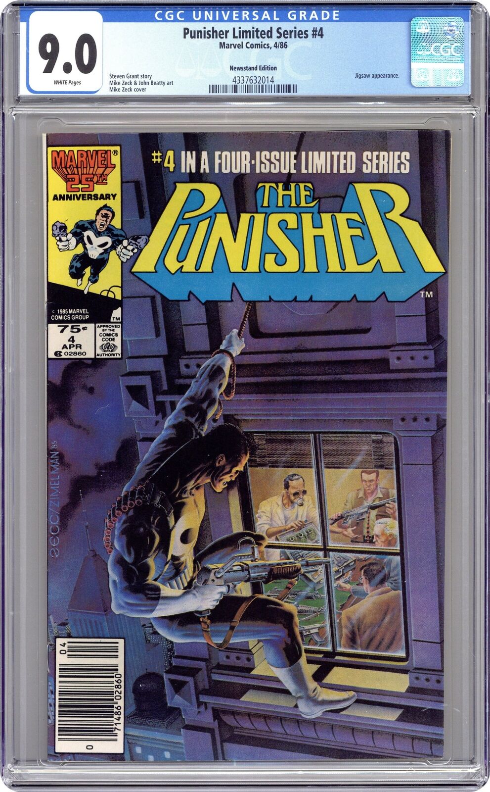 Punisher #4 CGC 9.0 Newsstand 1986 4337632014