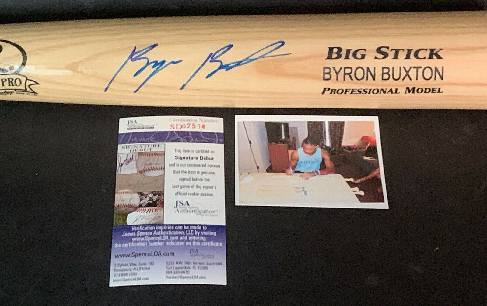 Byron Buxton Minnesota Twins Autographed Signed Engraved Bat Blonde JSA COA