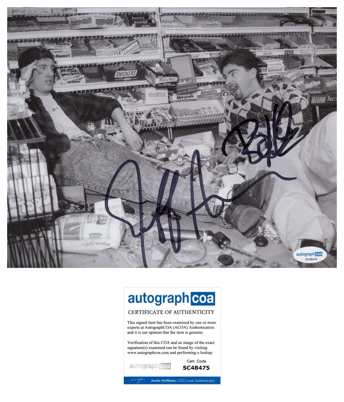 Jeff Anderson & Brian O’Halloran Dual Signed 8x10 Photo Clerks - ACOA Autograph Jeff Anderson & Brian O’Halloran Dual Signed 8x10 Photo Clerks - ACOA Autograph