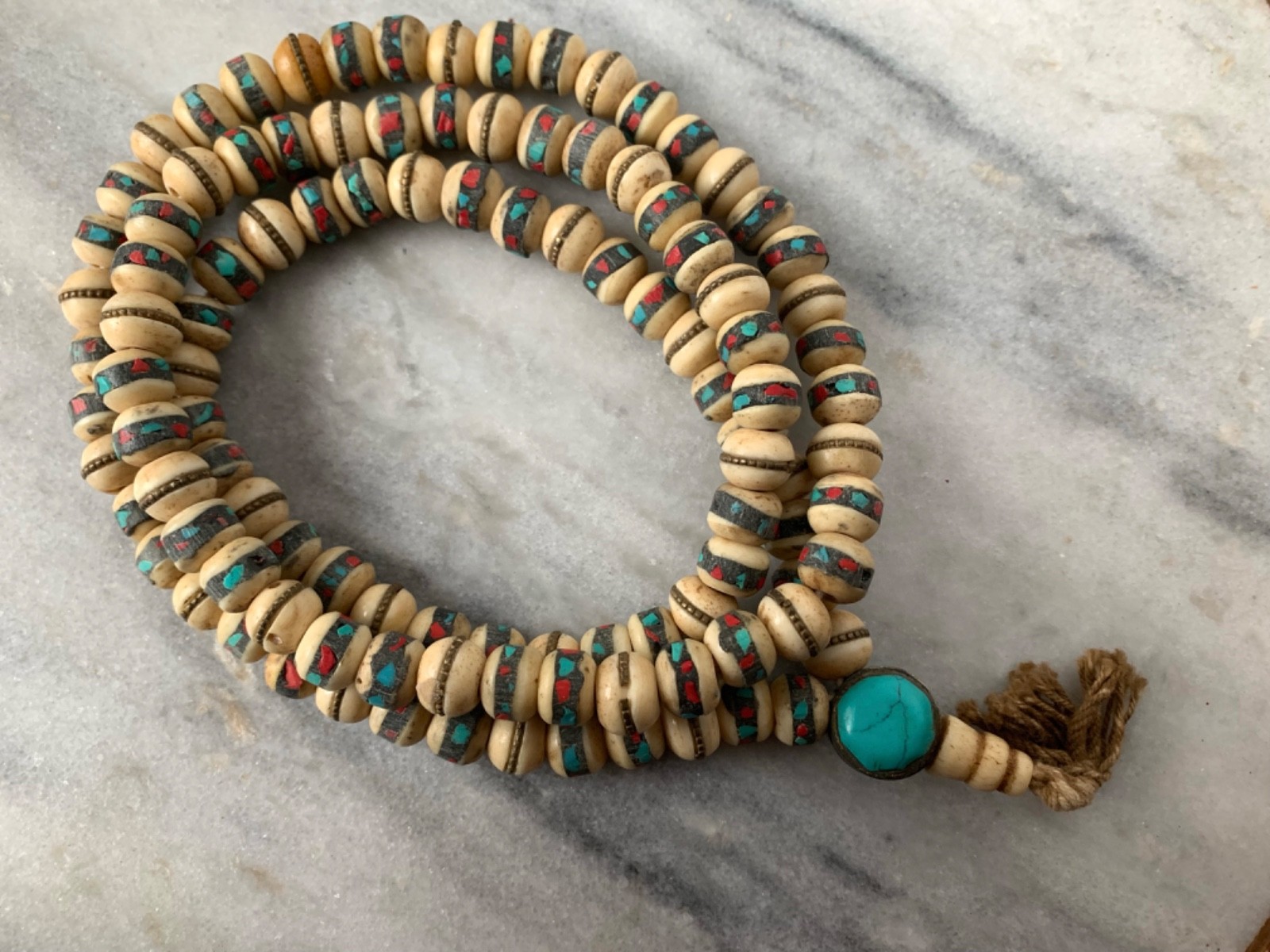 Handmade Tibetan Yak Bone Medicine Beads,  32\