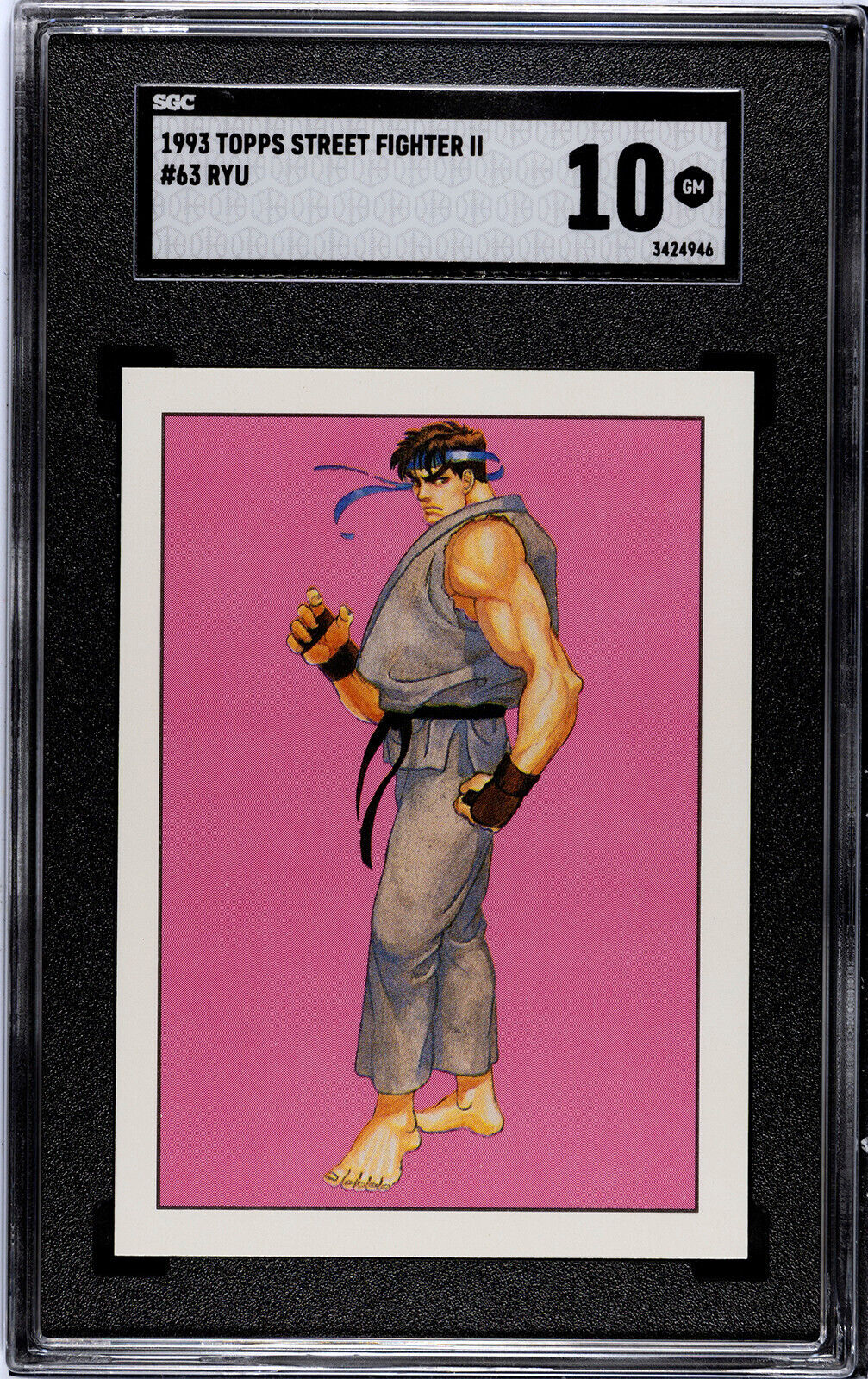 1993 Topps Street Fighter II #63 Ryu Rookie SGC 10 GEM MINT. POP 1
