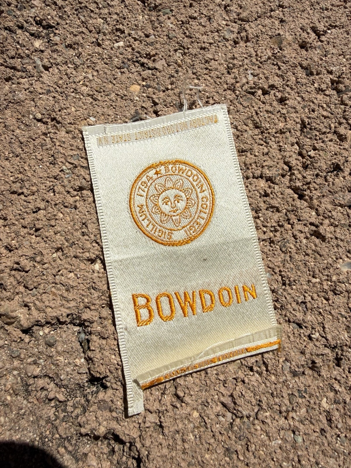 Antique Bowdoin College Egyptienne Luxury Tobacco Silk Scarf Circa 1910s Antique Bowdoin College Egyptienne Luxury Tobacco Silk Scarf Circa 1910s