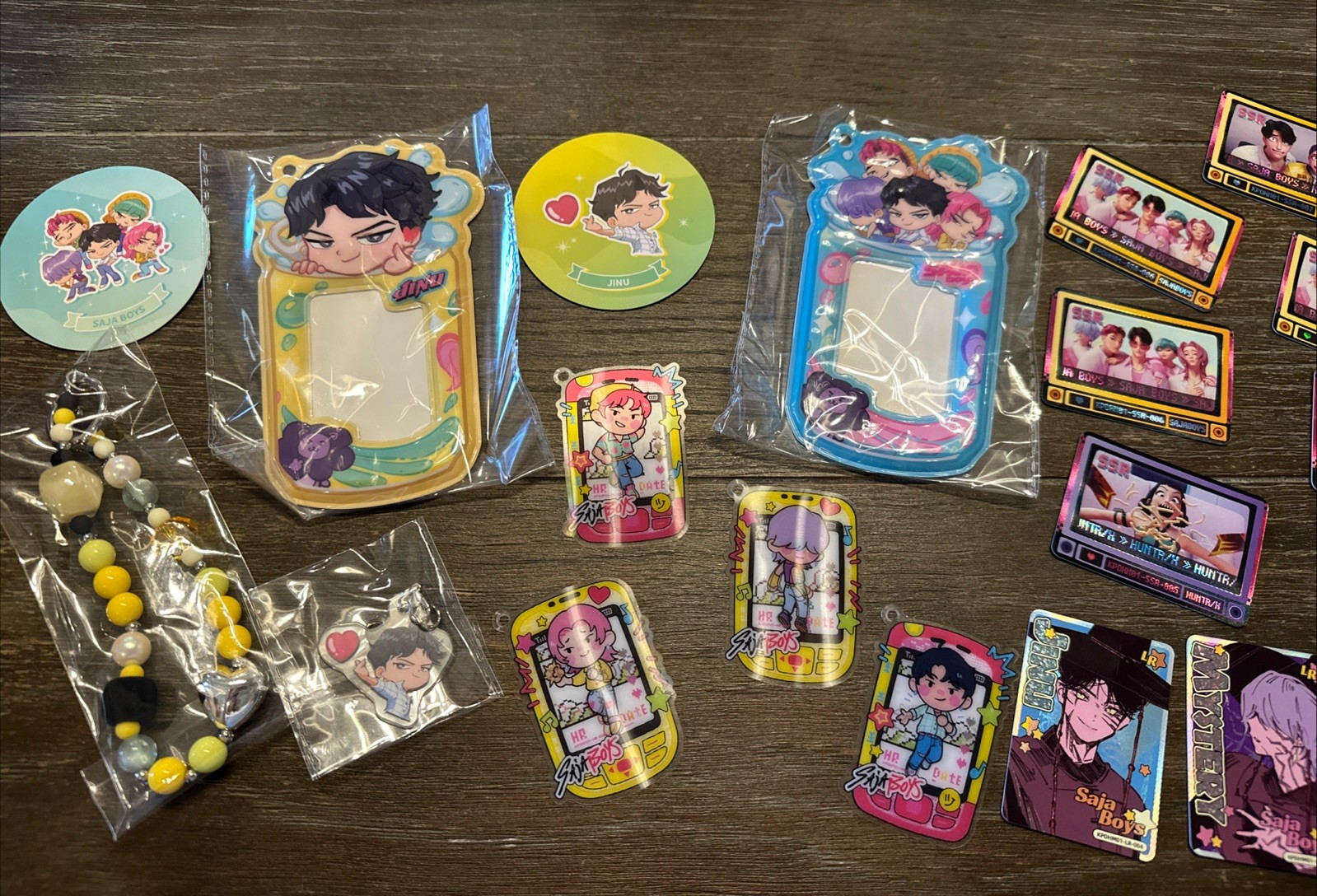K-POP Demon hunters Mini Cards And Key Chain And Holders Saja Boys Jinu 10 Cards K-POP Demon hunters Mini Cards And Key Chain And Holders Saja Boys Jinu 10 Cards