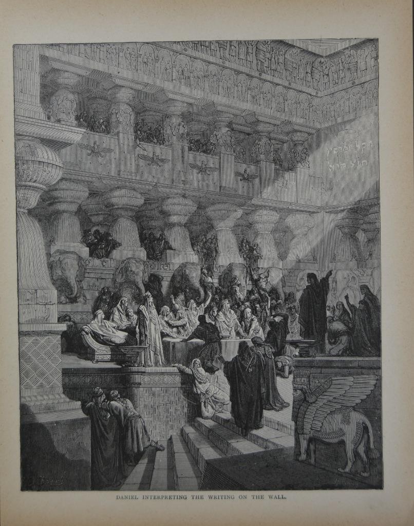Gustave Dore Religious Art Daniel Interpreting the Wall Art Print Antique 1880