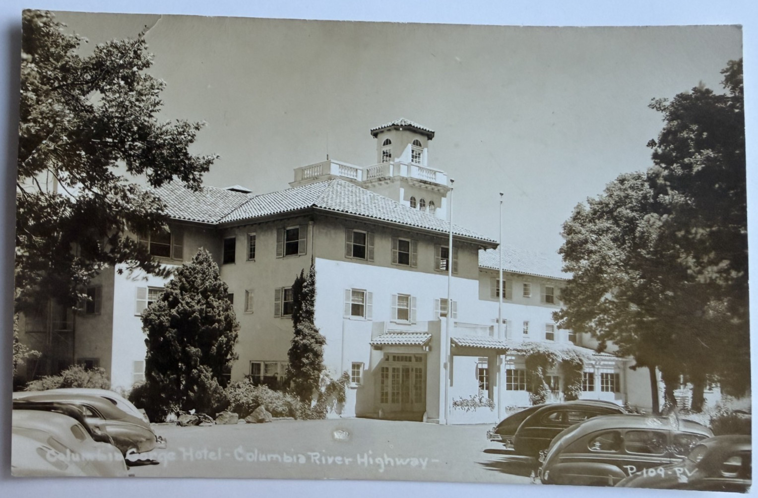 c1940s RPPC Columbia Gorge Hotel Columbia River Highway Oregon Postcard Old Cars c1940s RPPC Columbia Gorge Hotel Columbia River Highway Oregon Postcard Old Cars