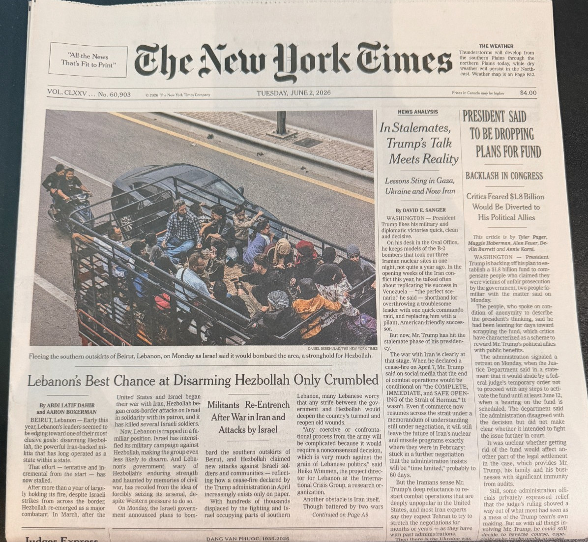The New York Times News Paper June 2 2026 Backlash in Congress COMPLETE Unread