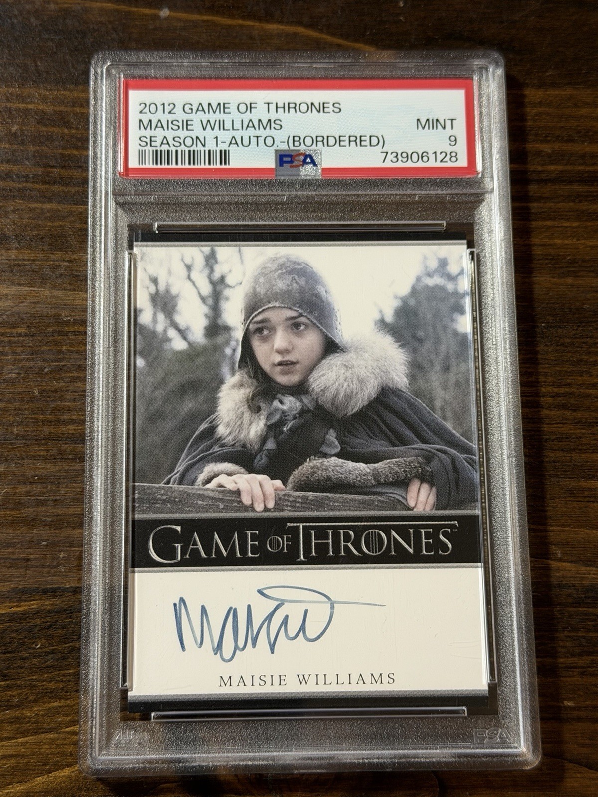 2012 Rittenhouse Game of Thrones Maisie Williams Arya Stark Auto PSA 9 Pop 3 2012 Rittenhouse Game of Thrones Maisie Williams Arya Stark Auto PSA 9 Pop 3