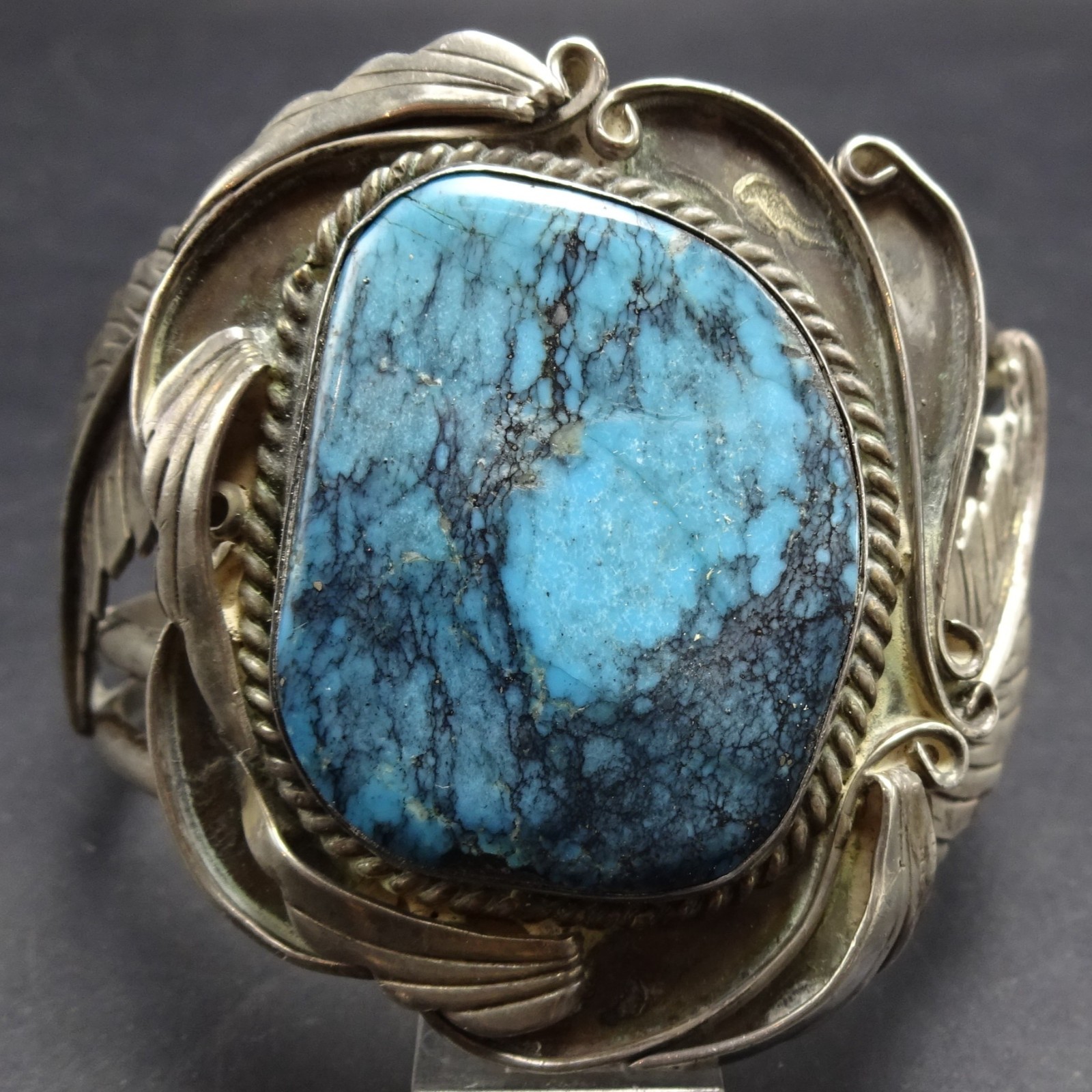 Old SMOKY BISBEE TURQUOISE Sterling Silver Cuff BRACELET Vintage PAWN Old SMOKY BISBEE TURQUOISE Sterling Silver Cuff BRACELET Vintage PAWN
