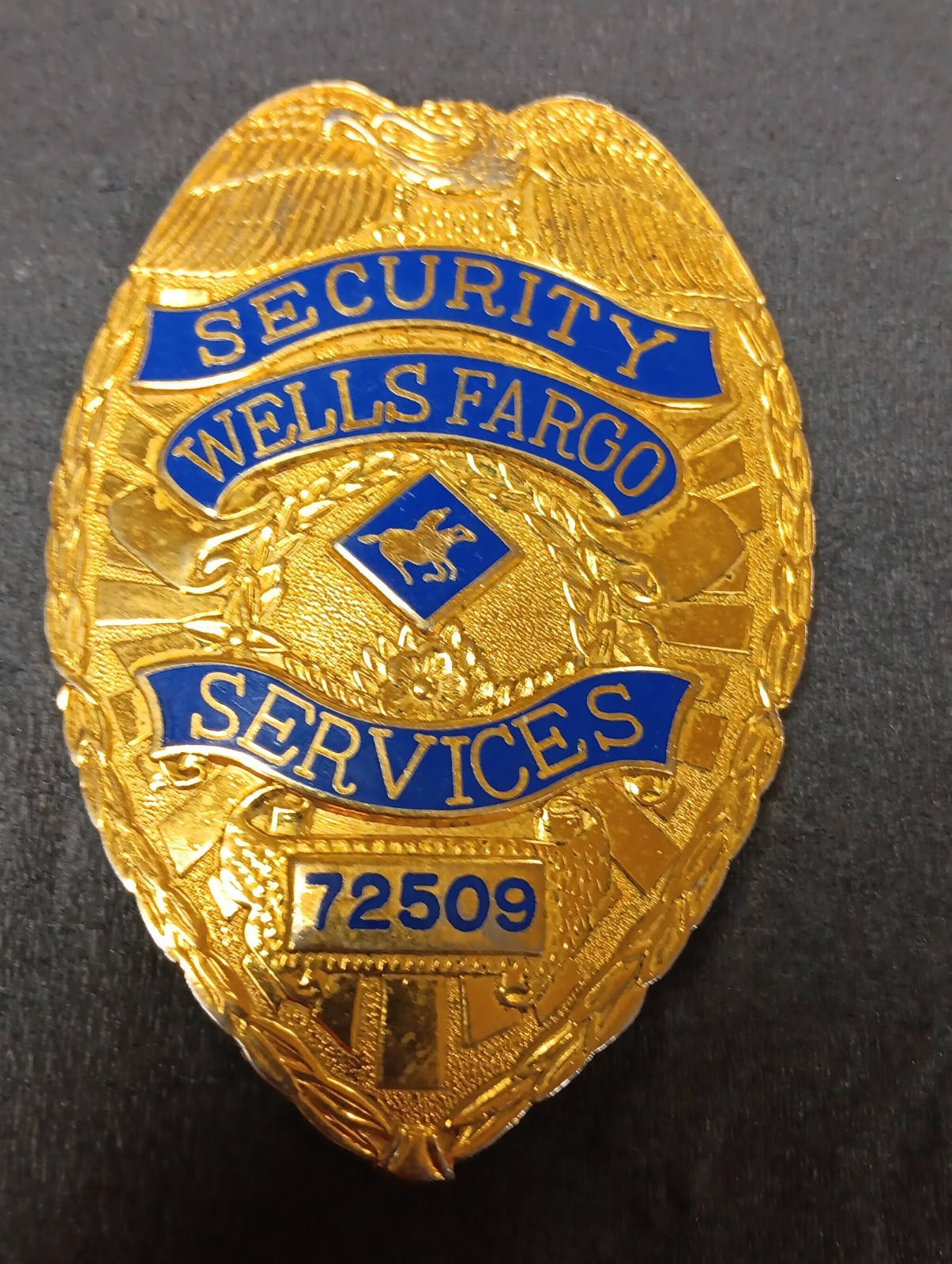 Obsolete Wells Fargo Security Services Officer Guard Badge Large 3.50\