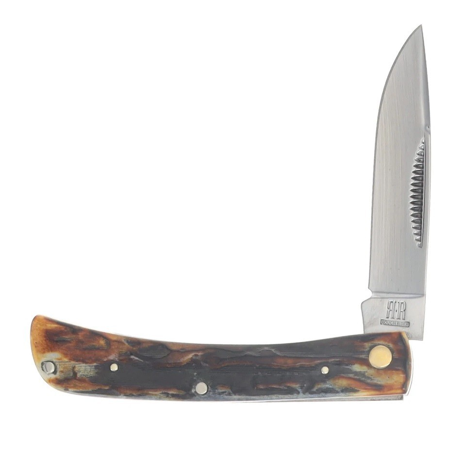 Rough Rider pocket knife Carbon Steel Blades Sodbuster Cinnamon Stag Bone Handle Rough Rider pocket knife Carbon Steel Blades Sodbuster Cinnamon Stag Bone Handle