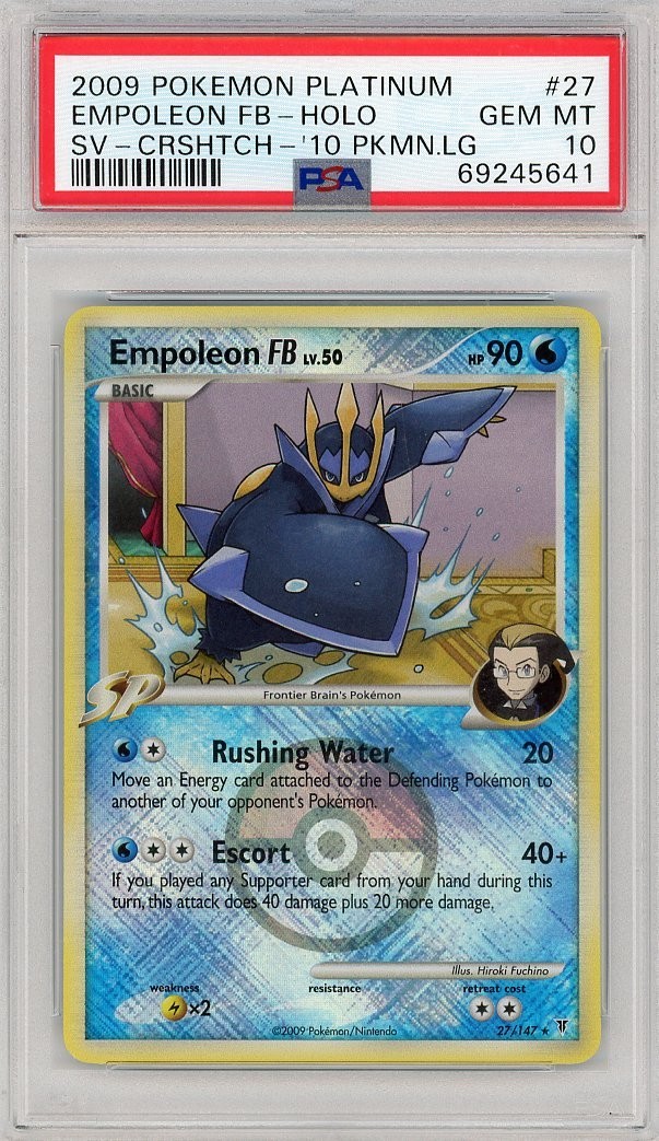 2009 Pokemon Platinum Empoleon FB #27 SV-CRSHTCH-'10 PKMN.LG HOLO PSA 10..B 2009 Pokemon Platinum Empoleon FB #27 SV-CRSHTCH-'10 PKMN.LG HOLO PSA 10..B
