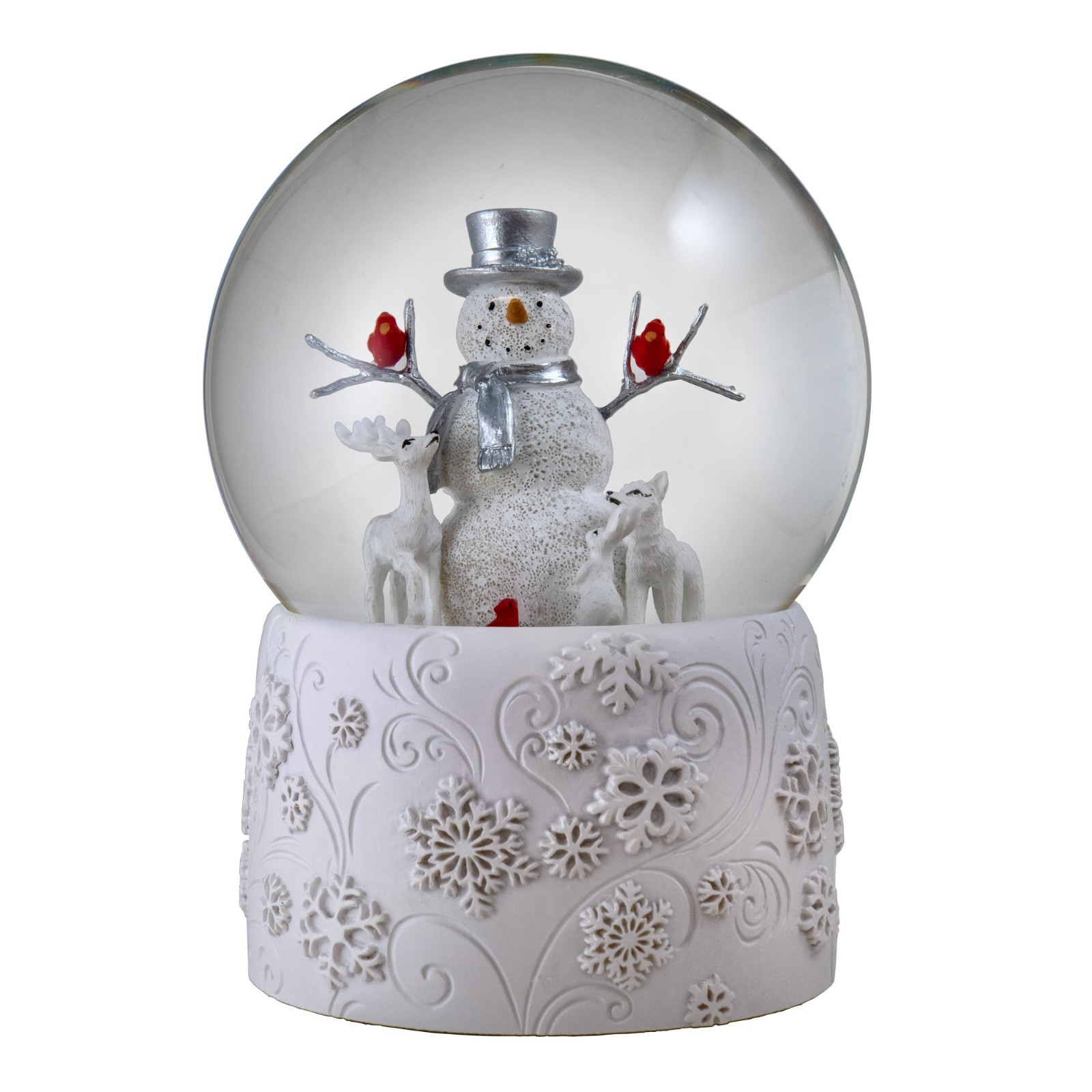 Snowman with Cardinals and Friends Snow Globe by The San Francisco Music Box Snowman with Cardinals and Friends Snow Globe by The San Francisco Music Box