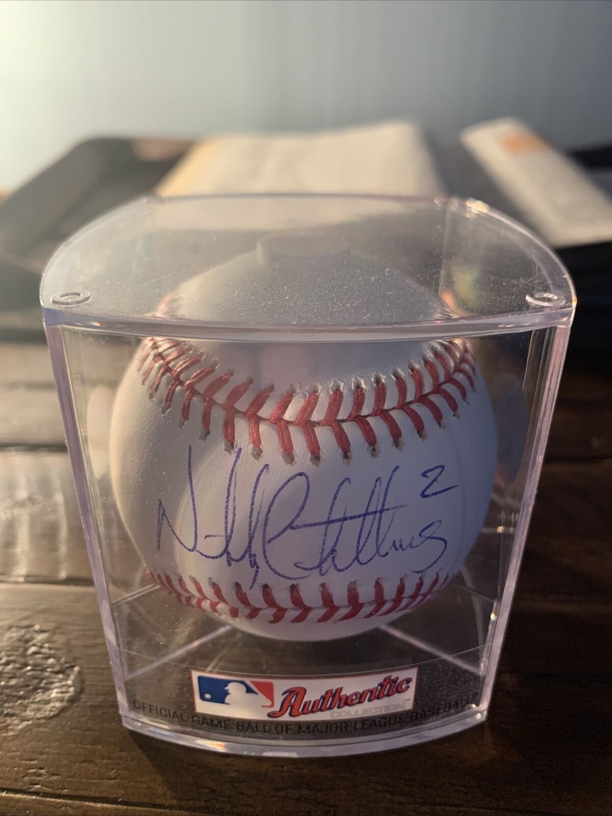 Nick Castellanos Autographed Baseball Cincinnati Reds WITH CASE