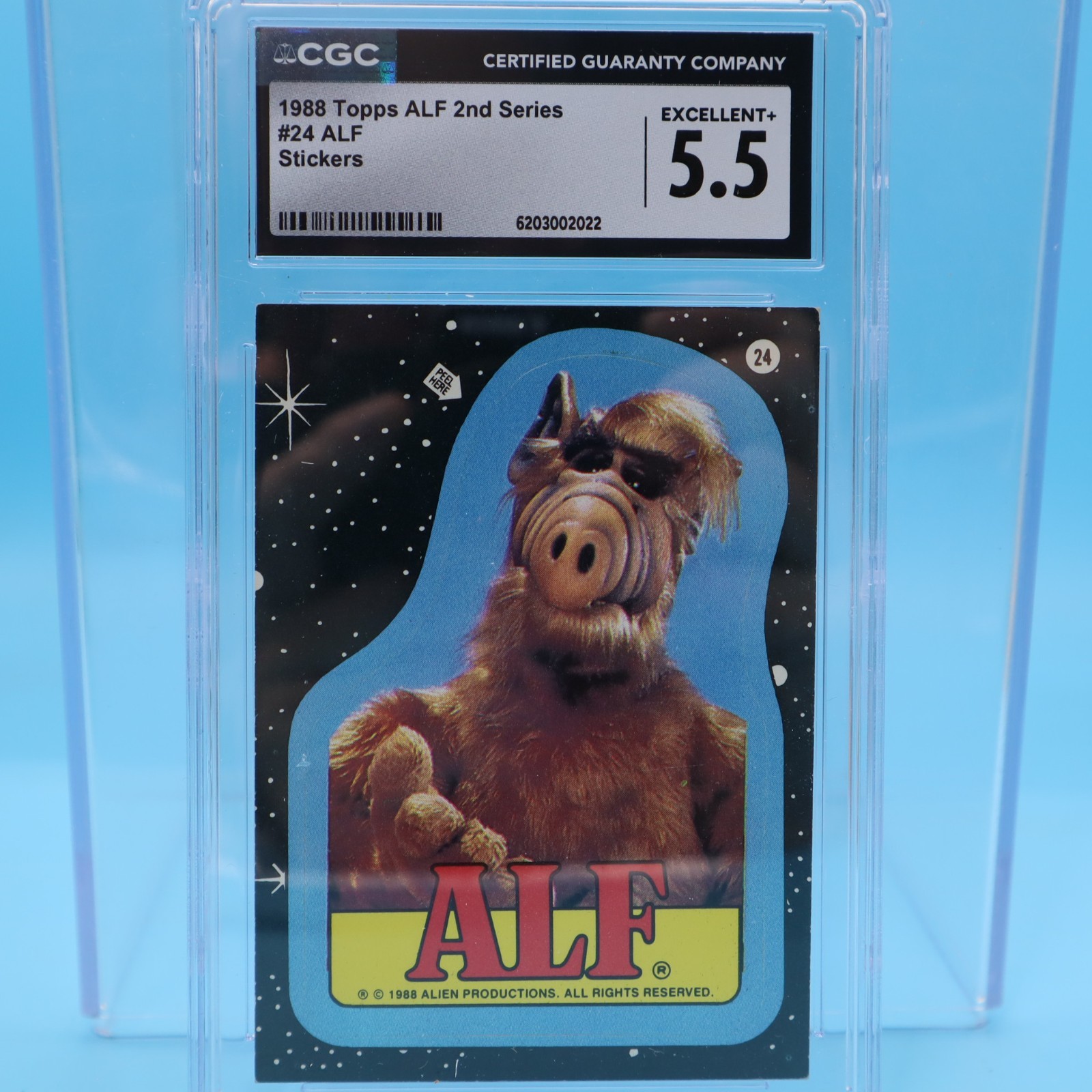 VINTAGE 1988 Topps ALF 2nd Series Puzzle #24 STICKER CGC5.5 EXCELLENT+