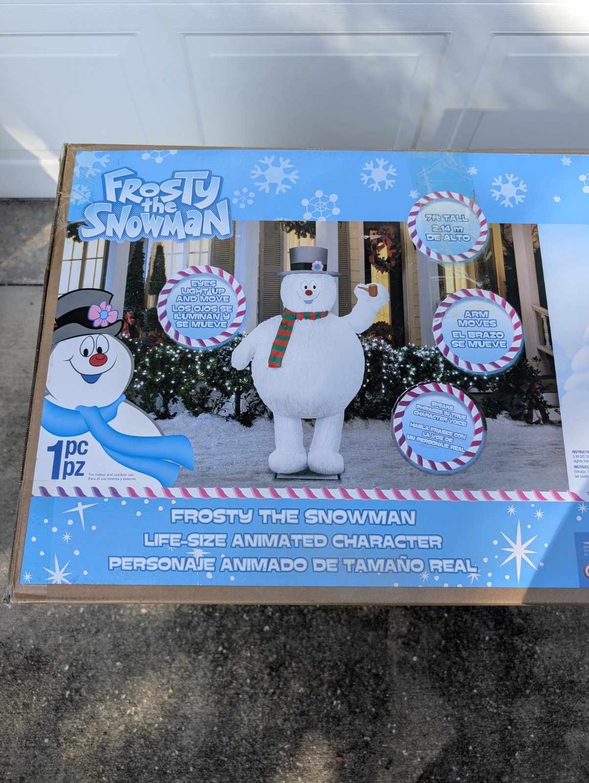 6.7 FT ANIMATED FROSTY THE SNOWMAN CHRISTMAS ANIMATRONIC PROP IN HAND NIB