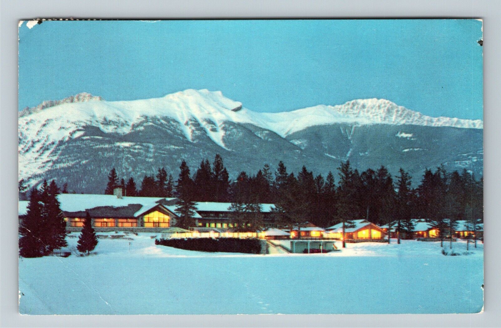 Alberta-Canada, Jasper Park Lodge, Mountain View, Chrome c1971 Postcard