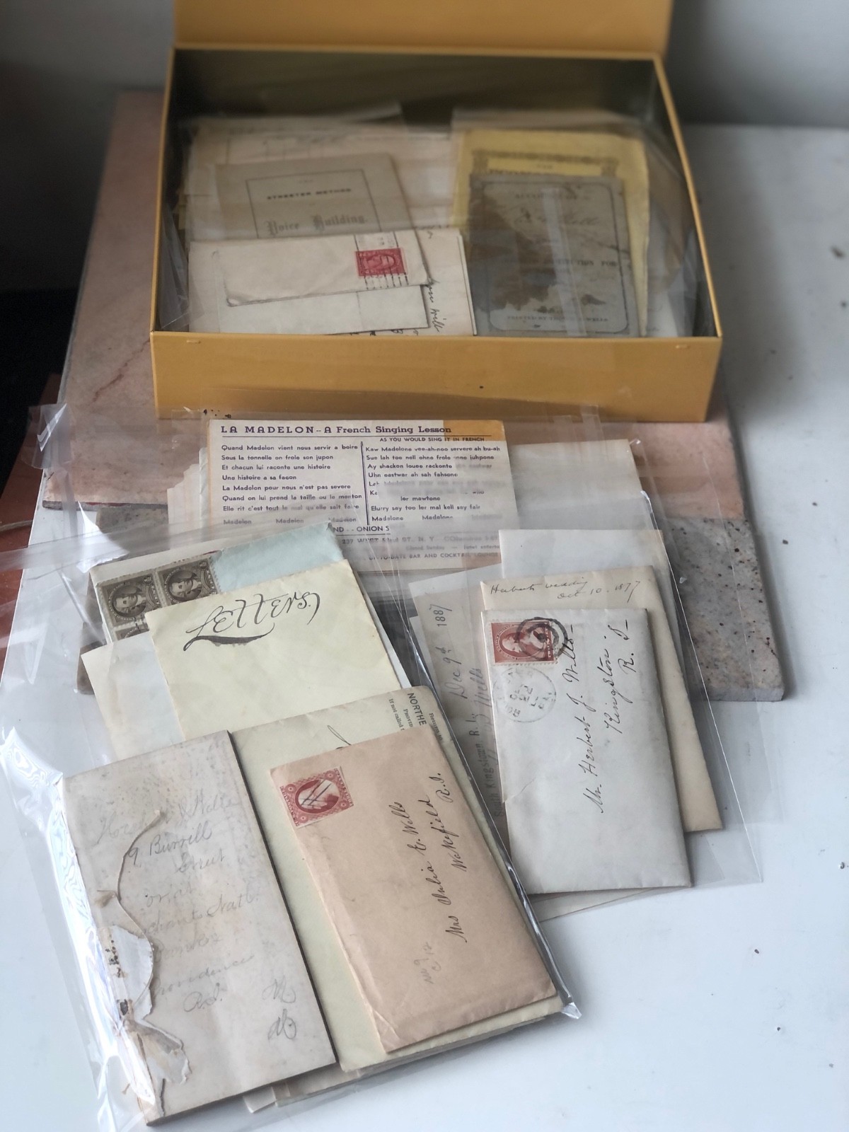 Box of Antique Late 1800s Letters, Banking & Misc Documents Rhode Island History Box of Antique Late 1800s Letters, Banking & Misc Documents Rhode Island History