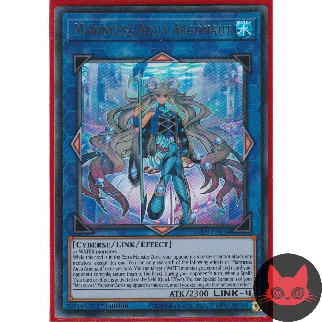 Yugioh Marincess Aqua Argonaut LED9-EN034 Ultra Rare 1st Edition NM Yugioh Marincess Aqua Argonaut LED9-EN034 Ultra Rare 1st Edition NM