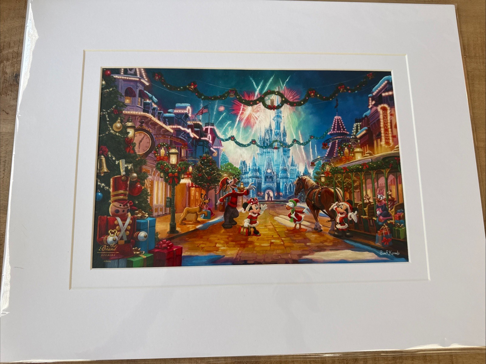 Disney Parks 2026 Magic Kingdom Christmas Main St Art Brand Kinkade 14x18” Print Disney Parks 2026 Magic Kingdom Christmas Main St Art Brand Kinkade 14x18” Print