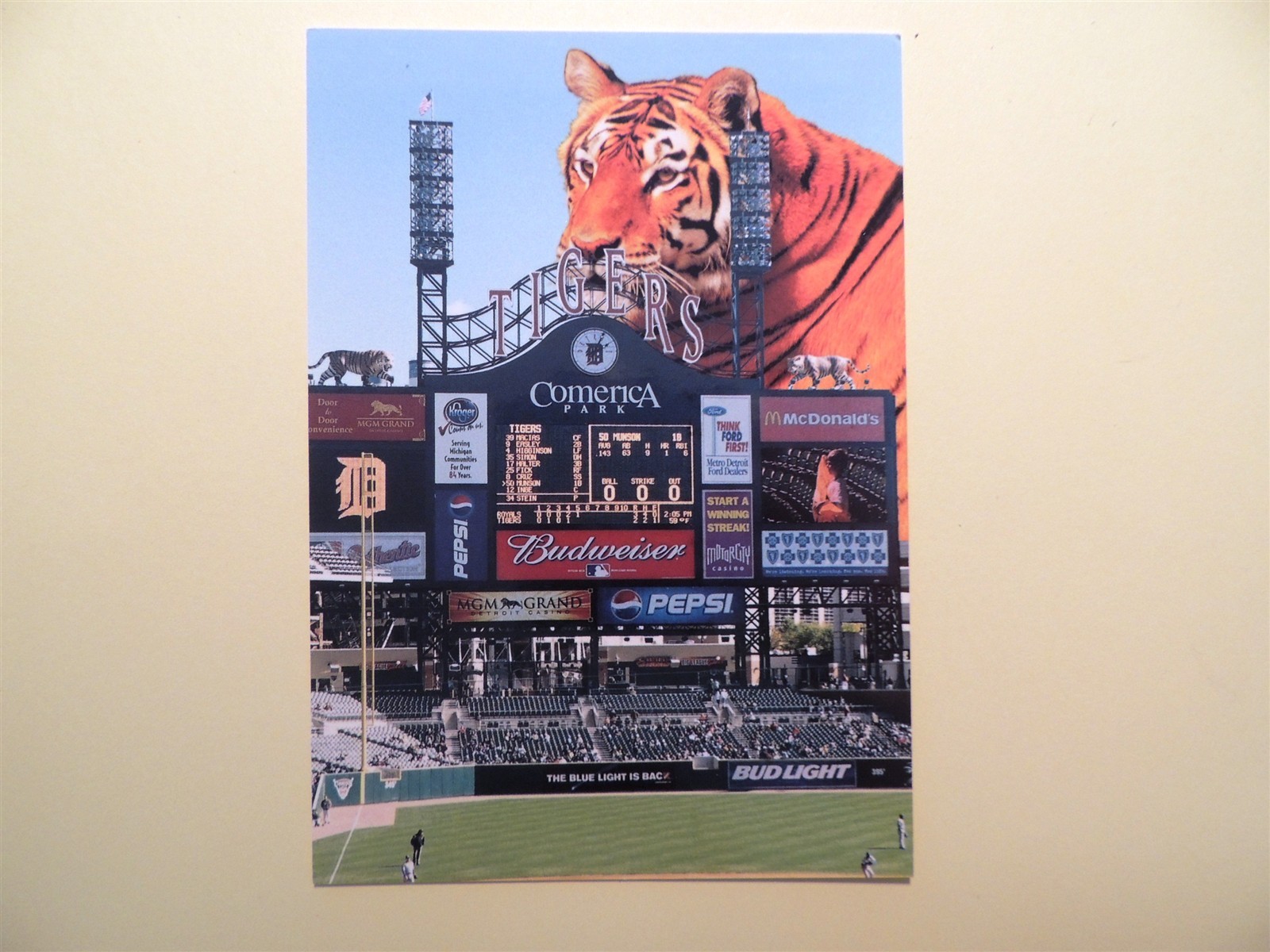 Comerica Park Detroit Michigan vintage postcard entrance Detroit Tigers baseball Comerica Park Detroit Michigan vintage postcard entrance Detroit Tigers baseball