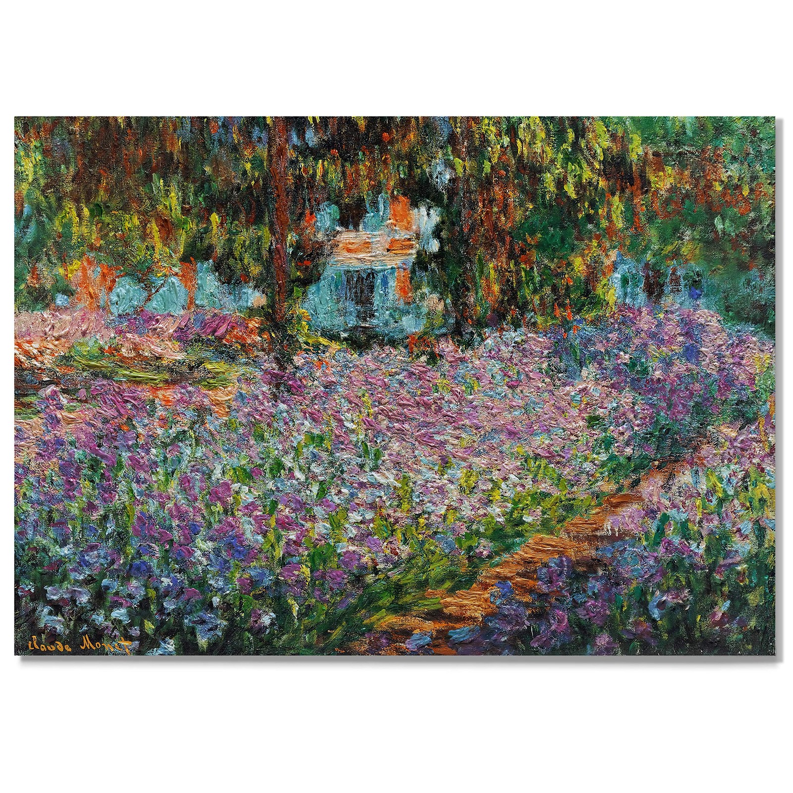 Monet Wall Art Irises in Monet's Garden Canvas Print 8X12 Ready to Hang Monet Wall Art Irises in Monet's Garden Canvas Print 8X12 Ready to Hang