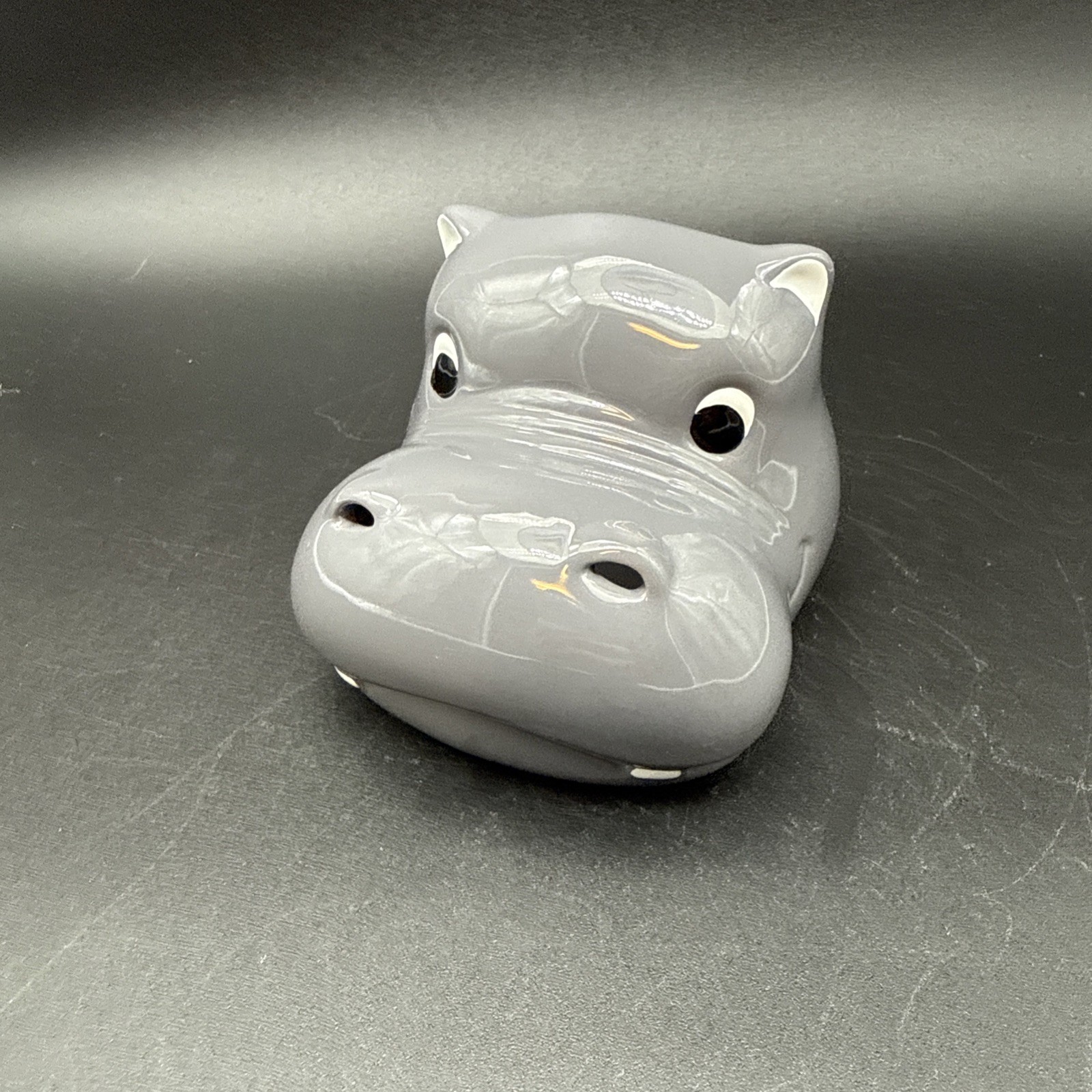 Bradshaw International Ceramic Whimsical Grey Hippo Ashtray Or Incense Holder