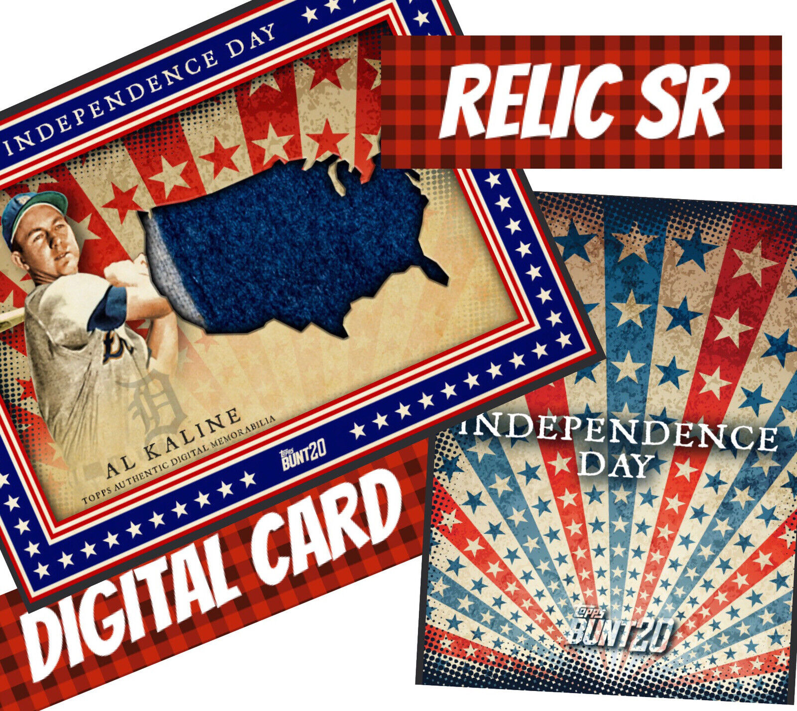 2020 Topps Colorful Digital Al Kaline Independence Day 20 Red Relic