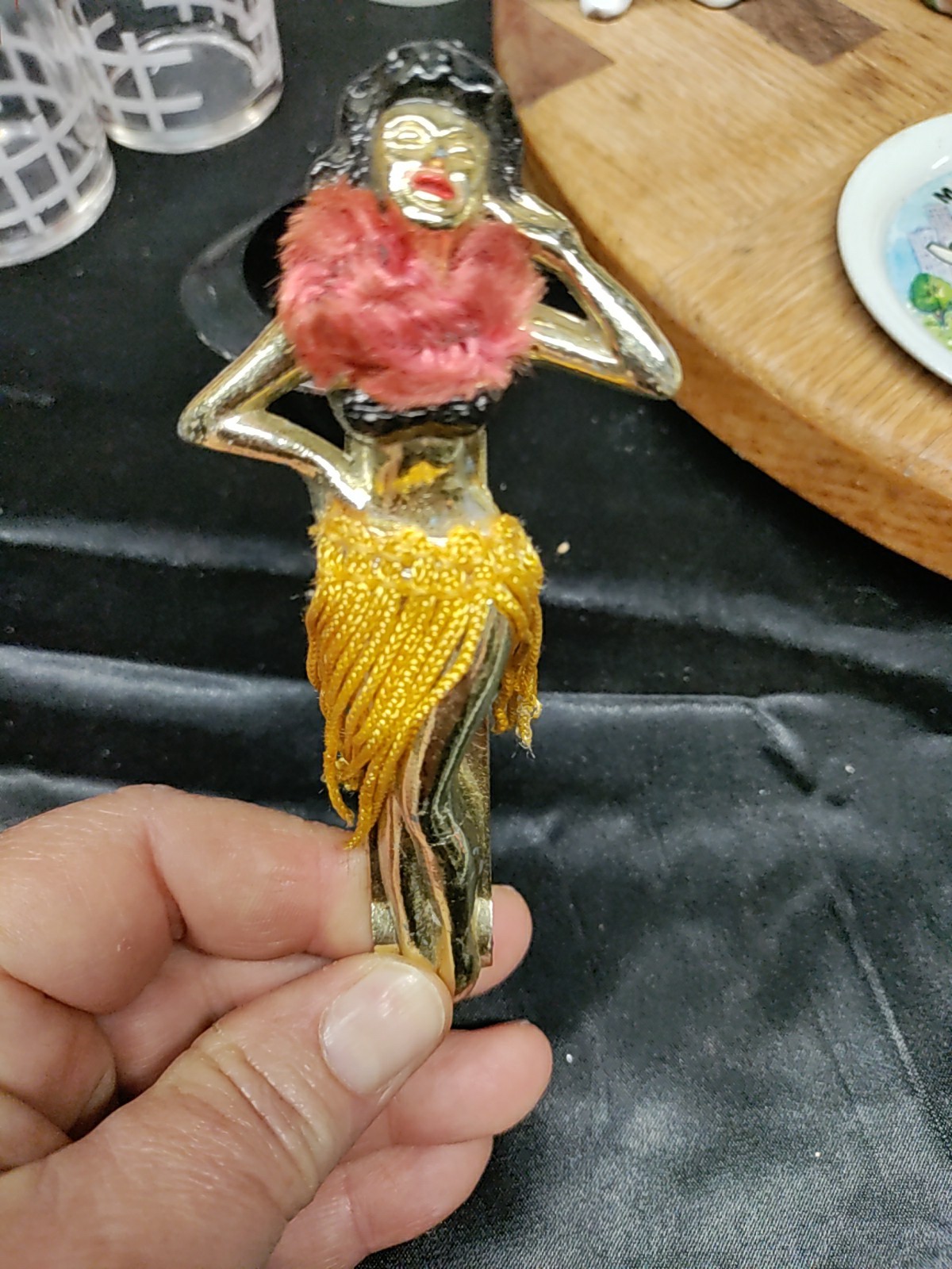 Vintage 1950's HULA GIRL Church Key Bottle Opener by Cole Classic Vintage 1950's HULA GIRL Church Key Bottle Opener by Cole Classic