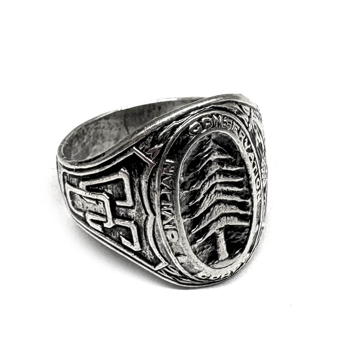 Vtg 1930s CIVILIAN CONSERVATION CORPS Sterling Signet Ring CCC Size 8.5 ROBBINS Vtg 1930s CIVILIAN CONSERVATION CORPS Sterling Signet Ring CCC Size 8.5 ROBBINS